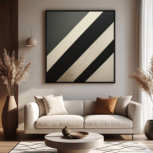 Poster Listras Pretas e Brancas em Negrito Minimalista