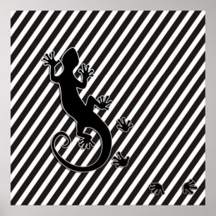Póster Listras pretas Running do geco
