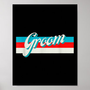 Poster Listras retrô Noivo padrinhos Casamento Engajado N