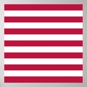 Poster Listras vermelhas e brancas