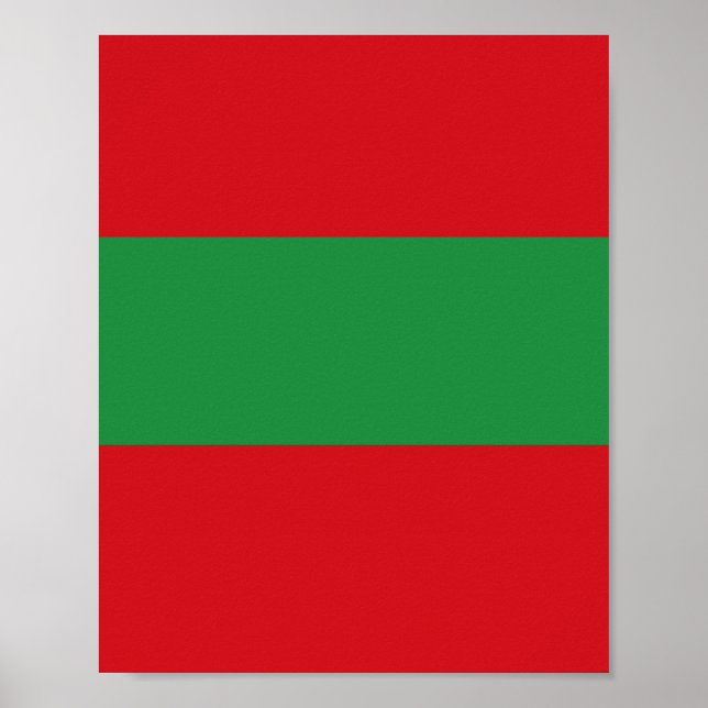Poster Listras vermelhas e verdes (Frente)
