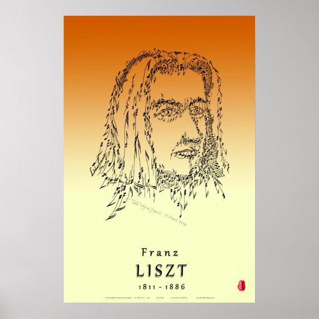 Poster Liszt: Enfrente a música (Frente)