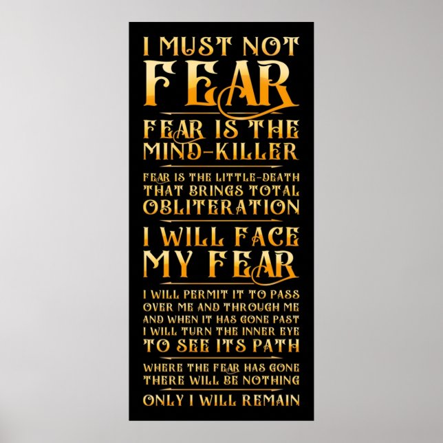 Poster Litany Contra o Medo (Frente)