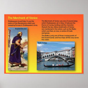 Poster Literatura, Shakespeare, comerciante de Veneza
