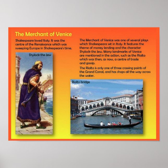 Poster Literatura, Shakespeare, Merchant de Veneza (Frente)