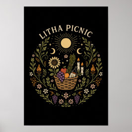Poster Litha Picnic Summer Solstice Celestial Art