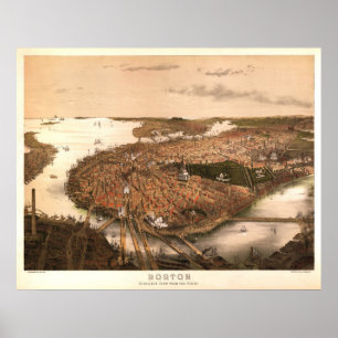 Póster Litografia 1877 da reprodução de Boston