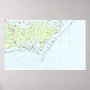 Póster Litoral da vigia do cabo & mapa nacionais da