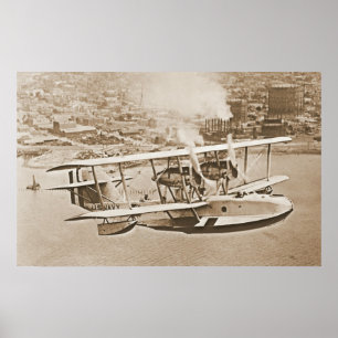 Póster Litoral do vôo do hidroavião PN9 do marinho