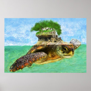 Póster Litoral - ilha da tartaruga de mar