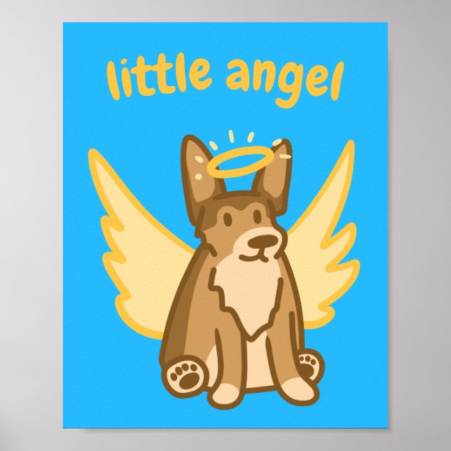 Poster "Little Angel" Angelic Corgi (Frente)