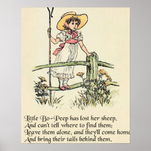 Poster Little Bo-Peep: Clássico de Kate Greenaway Nursery