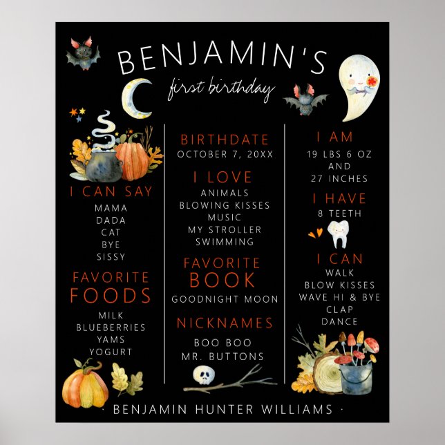 Poster Little Boo | Primeiro aniversário do Halloween Mil (Frente)