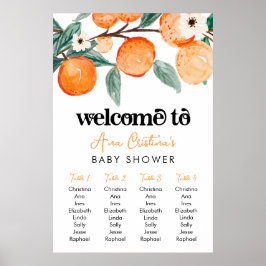 Poster Little Cutie Baby Shower Seating Sign