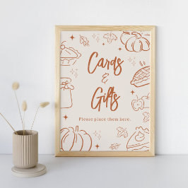 Poster Little Cutie Pie Baby Shower Cards and Gifts Sign