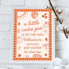 Poster Little Cutie Pie On The Way! Fall Baby Shower