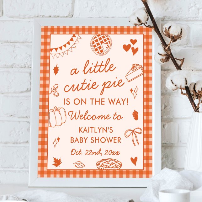 Poster Little Cutie Pie On The Way! Fall Baby Shower (Criador carregado)