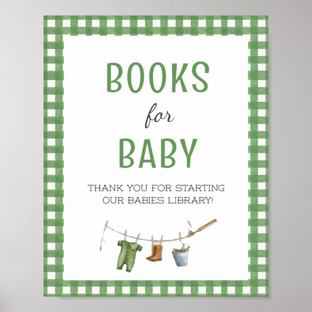 Poster Little Fisherman Baby Shower Books for Baby  (Frente)