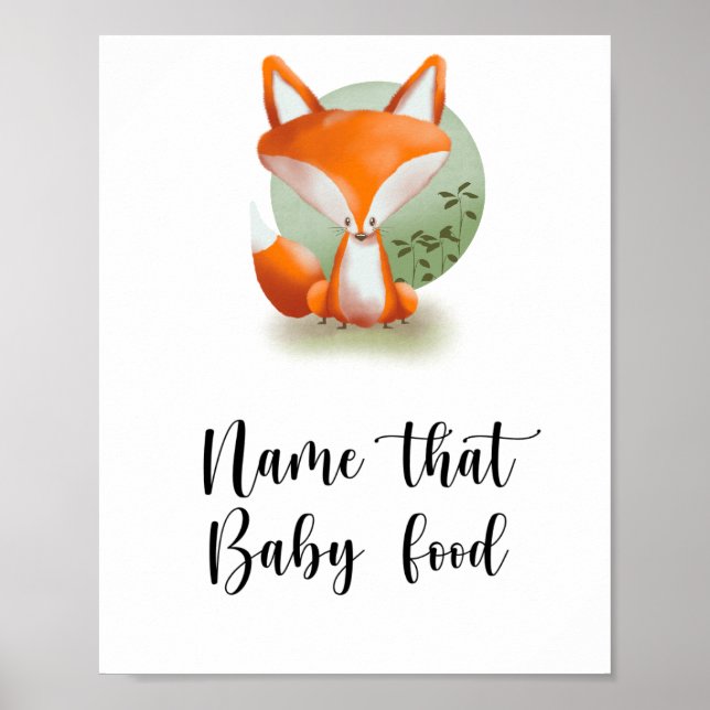 Poster Little Fox - Nome da comida de bebê (Frente)