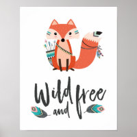 Poster Little Fox Selvagem e Livre