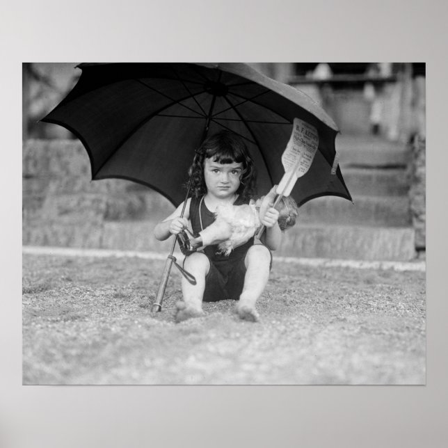 Poster Little Girl na praia, 1923. Vintage Photo (Frente)