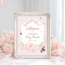 Poster Little Love Bug Bloom Baby Shower Welcome 