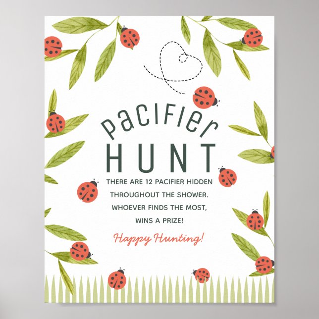 Poster Little Love Bug Ladybug Green Baby Pacifier Hunt (Frente)