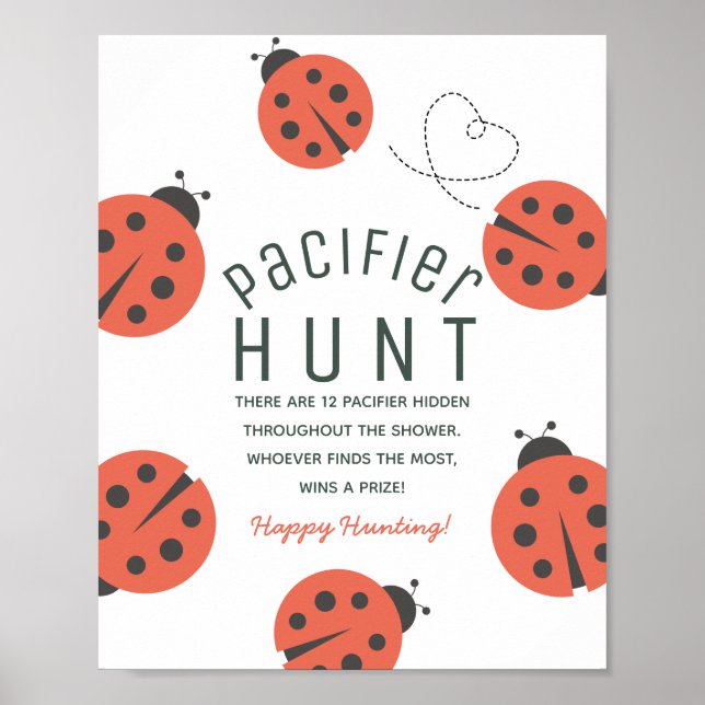 Poster Little Love Bug Ladybug Red Baby Pacifier Hunt (Frente)