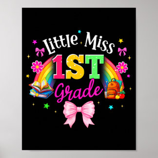 Poster Little miss 1st grade cute first day of first