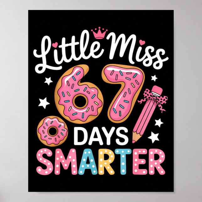 Poster Little Miss 67 Days Smarter Kids Girls 67th Day Of (Frente)