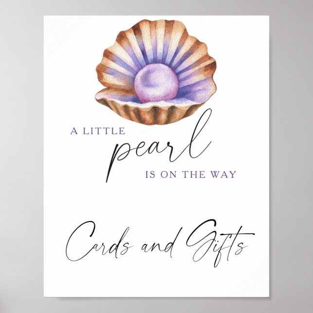 Poster Little Pearl baby shower Cards and gifts (Frente)