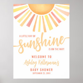 Poster Little Ray Of Sunshine Baby Shower Welcome Sign