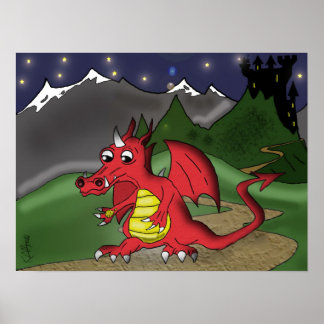 Poster "Little Red Dragon" - por Kev Moore