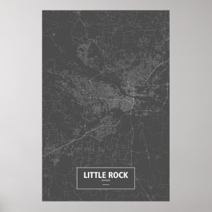 Póster Little Rock, Arkansas (branco no preto)