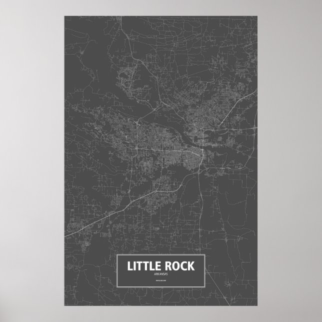 Póster Little Rock, Arkansas (branco no preto) (Frente)