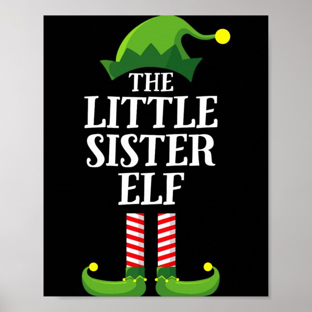 Poster Little Sister Elf Matching Family Group Christmas  (Frente)