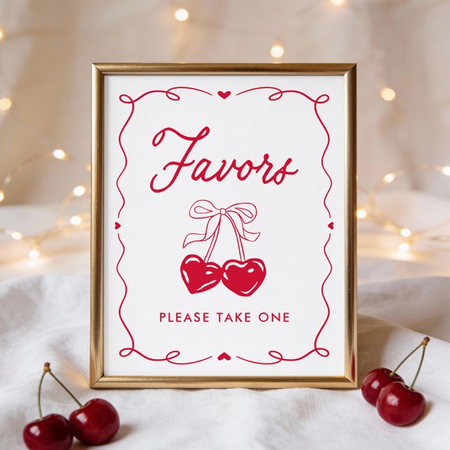 Poster Little Sweetheart Baby Shower Favors Sign (Criador carregado)
