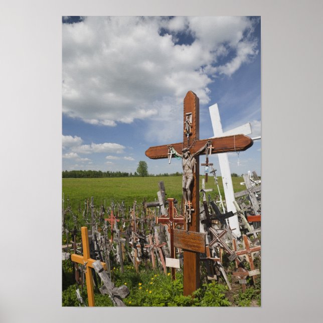 Póster Lituânia, Lituânia Central, Siauliai, Hill (Frente)