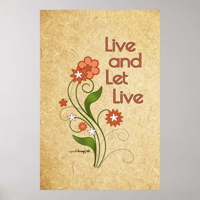 Poster Live and Let Live (programas de 12 etapas) (Frente)