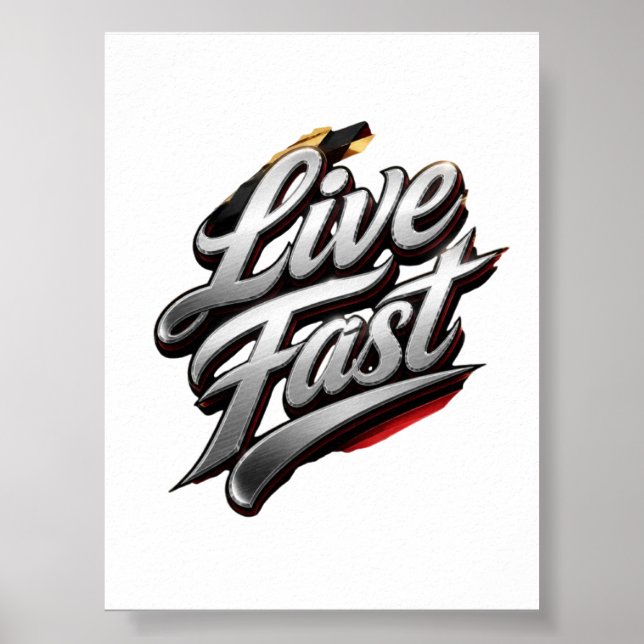 Poster Live Fast Vintage Racing  (Frente)