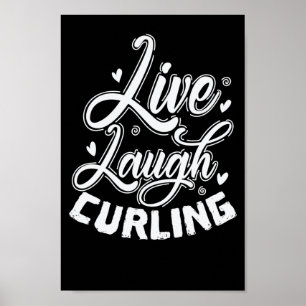 Poster Live Laugh Curling Wintersport Caneca de cerveja