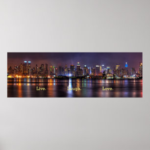 Póster Live Laugh Love Skyline