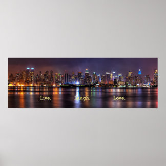Póster Live Laugh Love Skyline