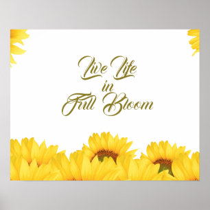 Poster Live Life in Cheio Bloom Inspirational Quote