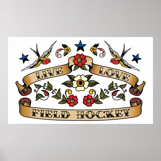 Póster Live Love Field Hockey (Frente)