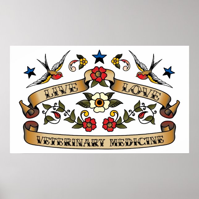 Póster Live Love Veterinary Medicine (Frente)