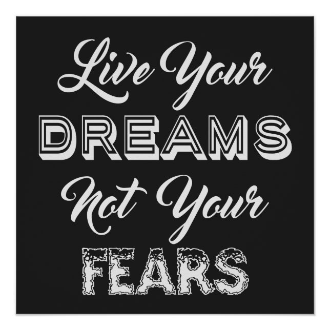 Póster Live Your Dreams - poster personalizado de cores (Frente)