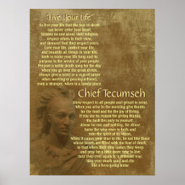 Poster "Live Your Life" em um velho pergaminho, Chefe Tec