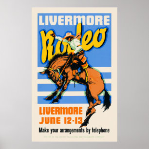 Poster Livermore Rodeo Vintage Wall Art 1933