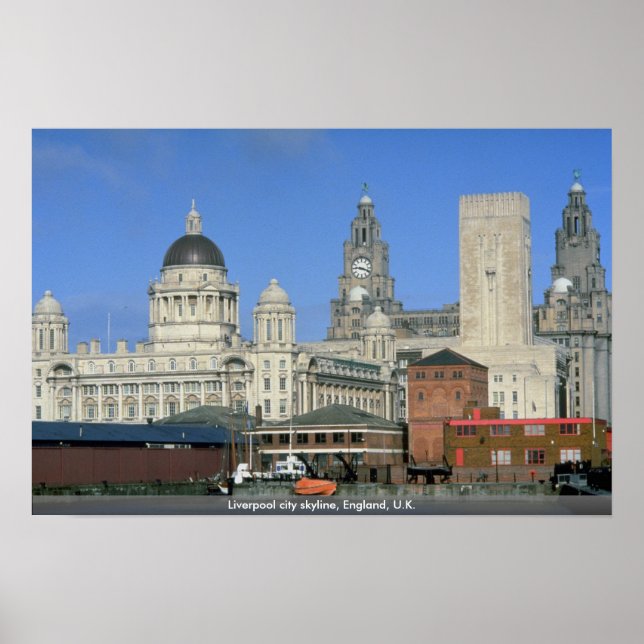Poster Liverpool city skyline, Inglaterra, Reino Unido (Frente)